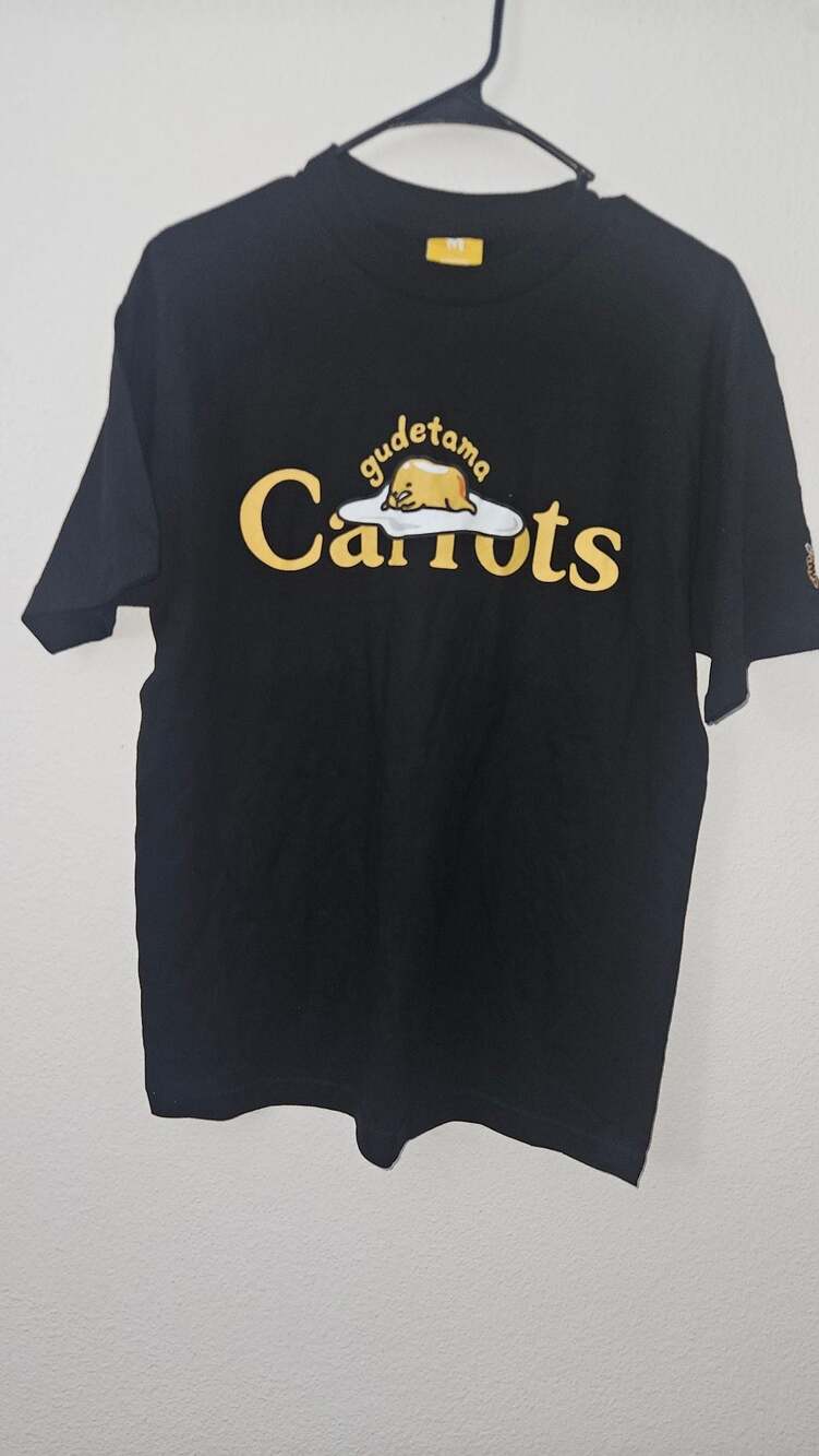 Gudetama by Anwar Carrots Wordmark Collaboration Black T-Shirt